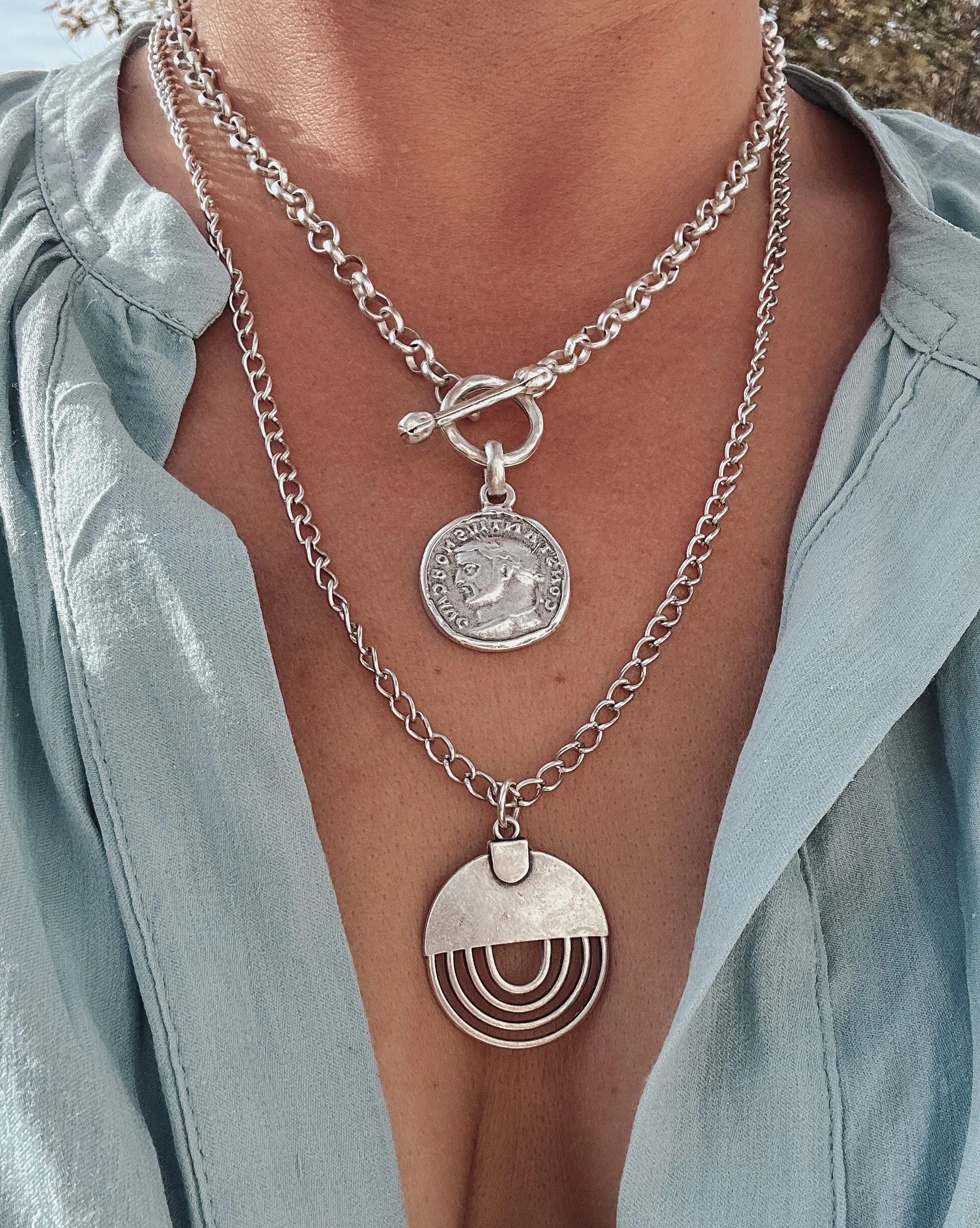 Greek Coin Medallion Necklace