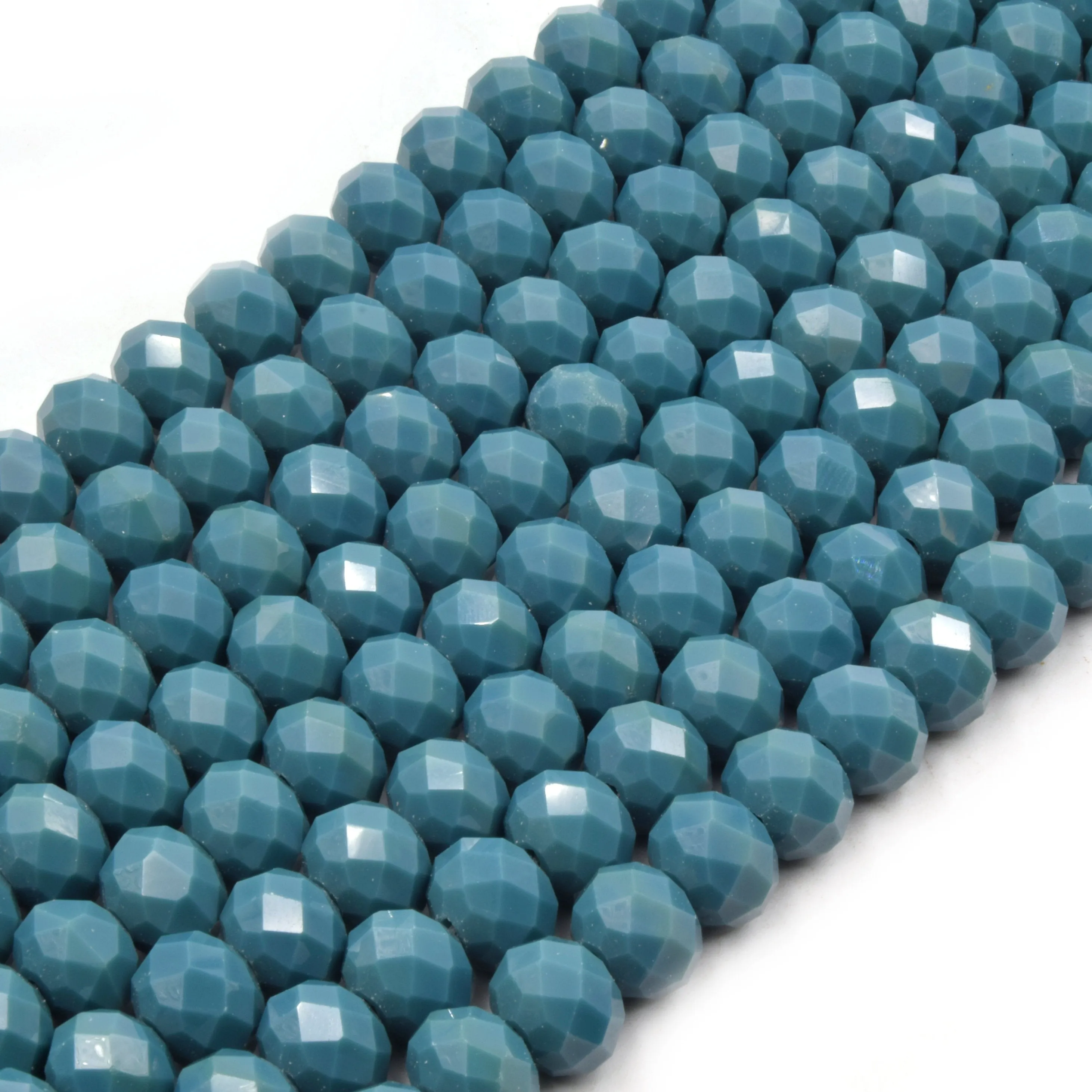 Green Chinese Crystal Beads | 10mm Faceted Opaque Rondelle