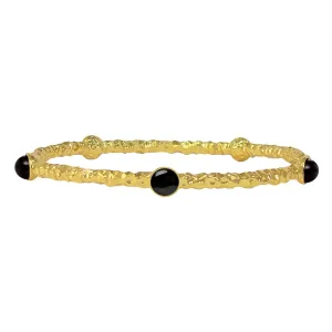 Halcyon Days - Cabochon  - Black - Gold  - Torque Bangle
