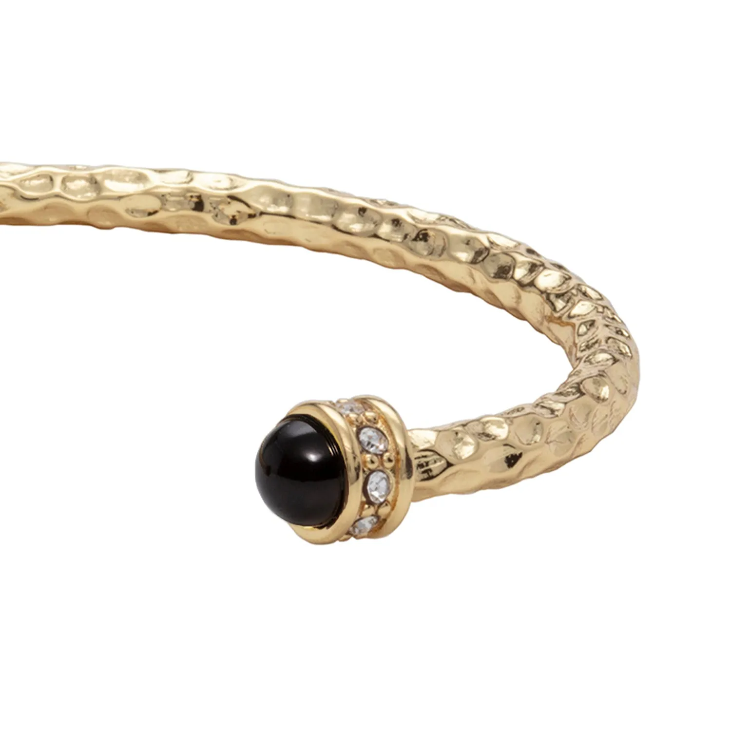 Halcyon Days "Hammered Torque Black & Gold" Bangle