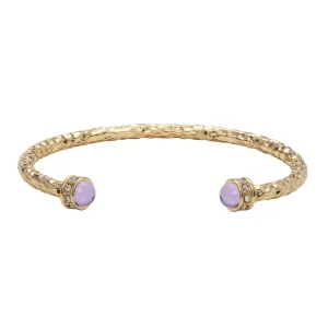 Hammered Torque Amethyst & Gold Bangle