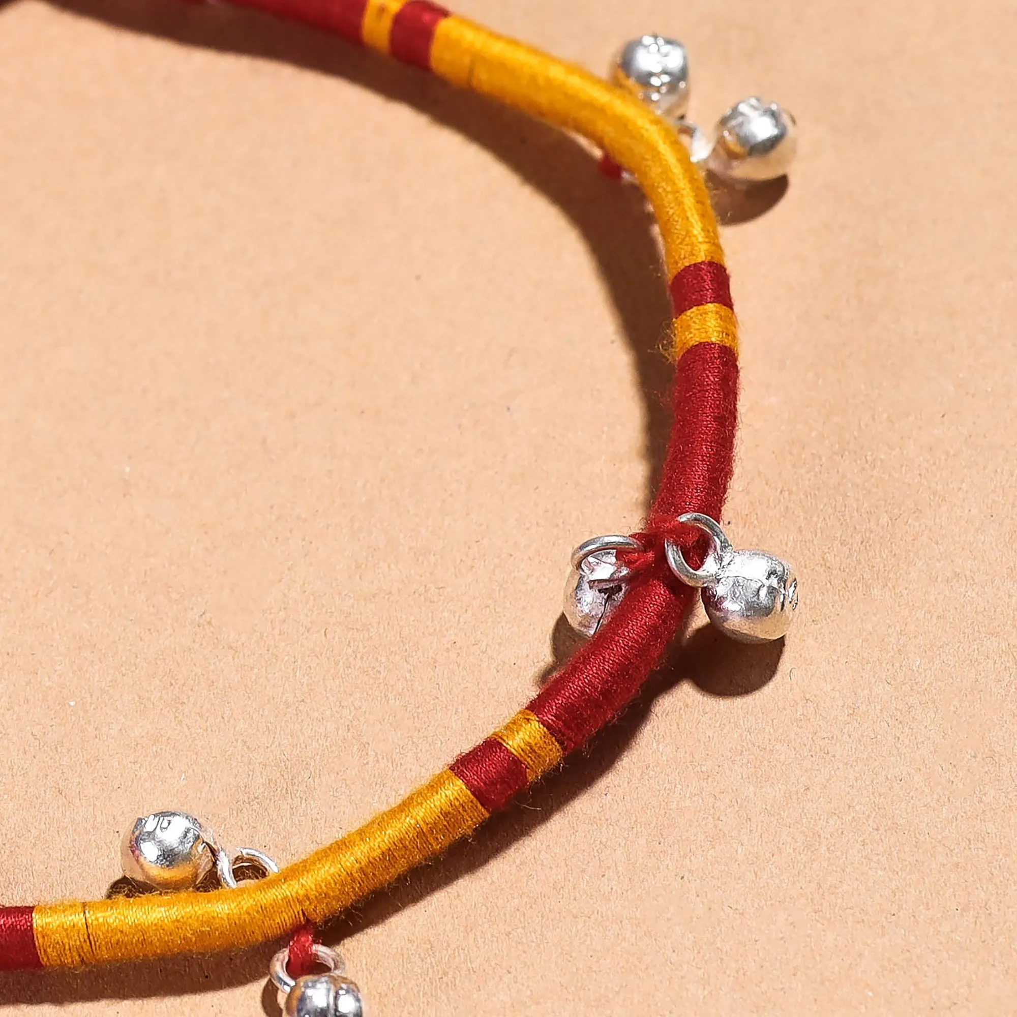 Handcrafted Patwa Thread & Ghungroo Work Anklet 13