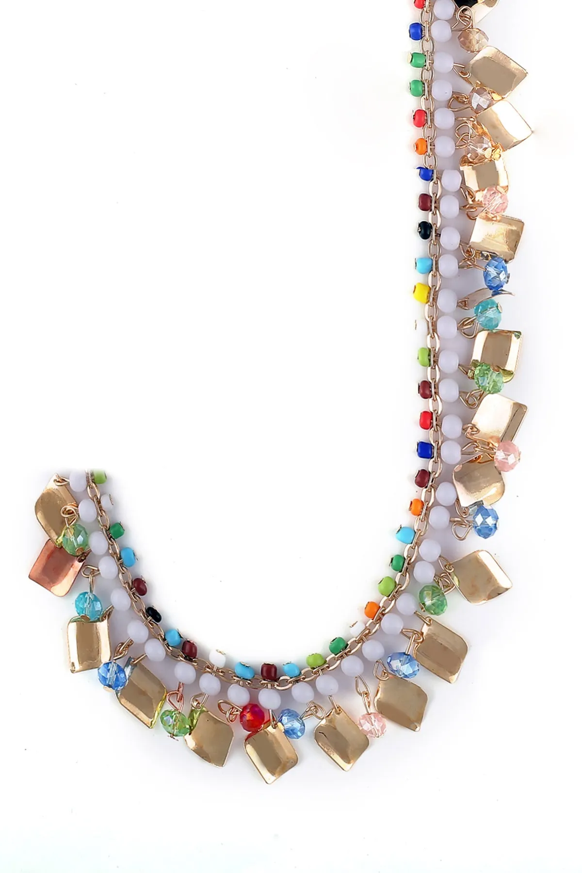 Handmade Multicolor Beaded Metal Border Lace