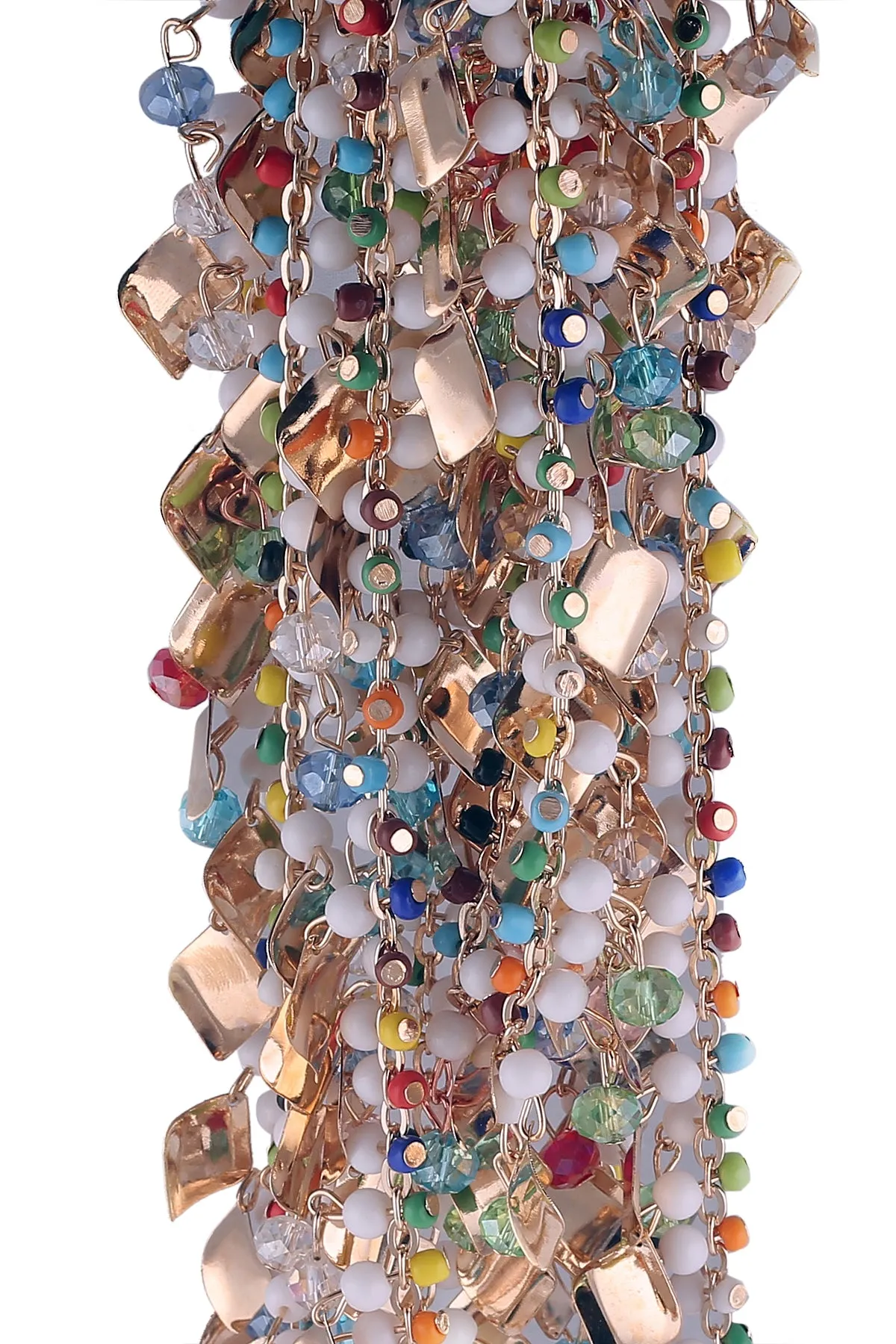 Handmade Multicolor Beaded Metal Border Lace