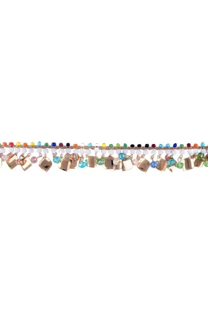 Handmade Multicolor Beaded Metal Border Lace