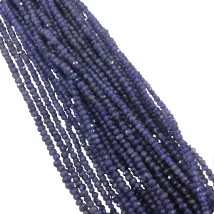 Holiday Special! 3-4mm x 3-4mm Faceted Natural Enhanced Blue Lapis Lazuli Rondelle Beads - 13" Strand (~ 110 Beads)