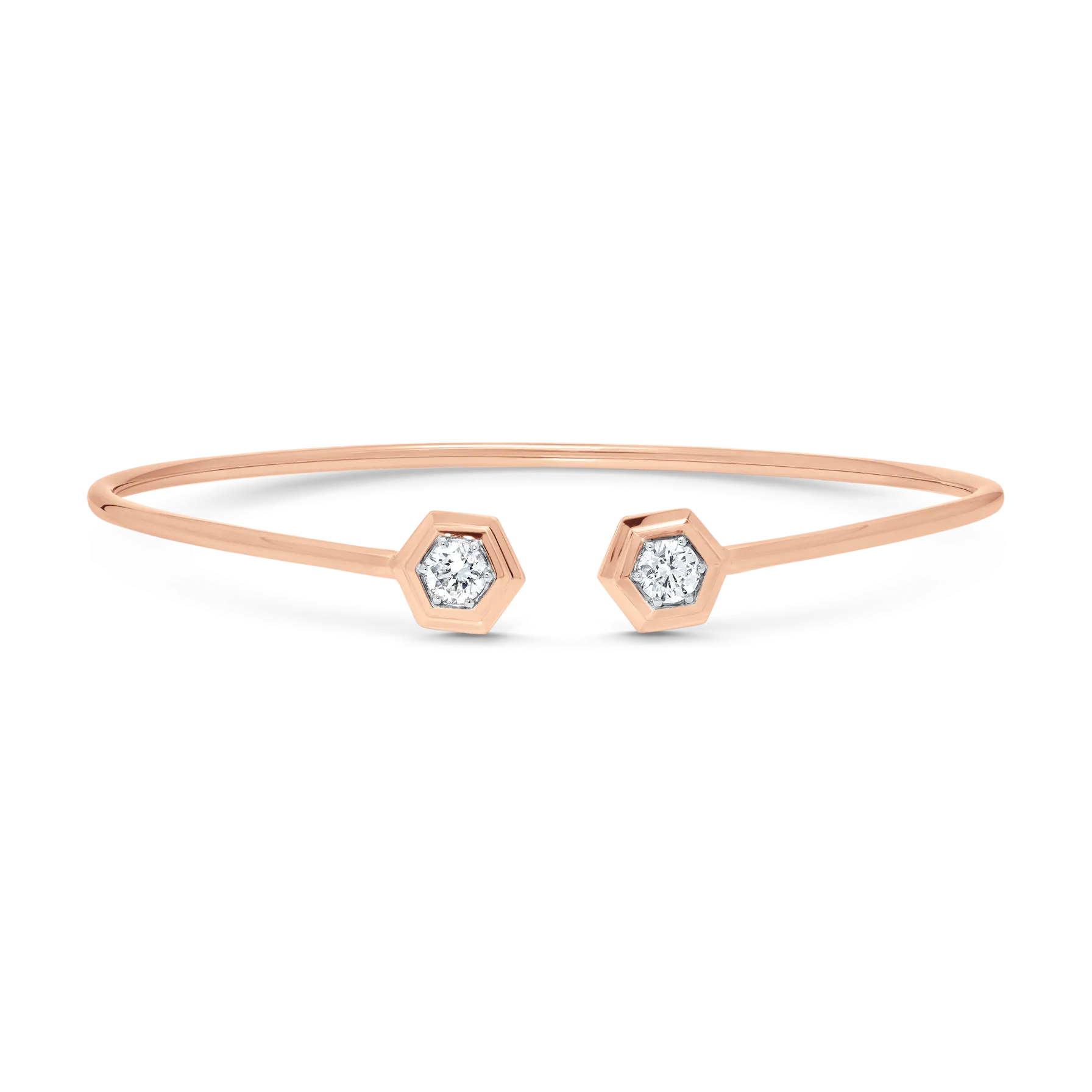 Honey Comb Gold and Diamond Flexible Bangle
