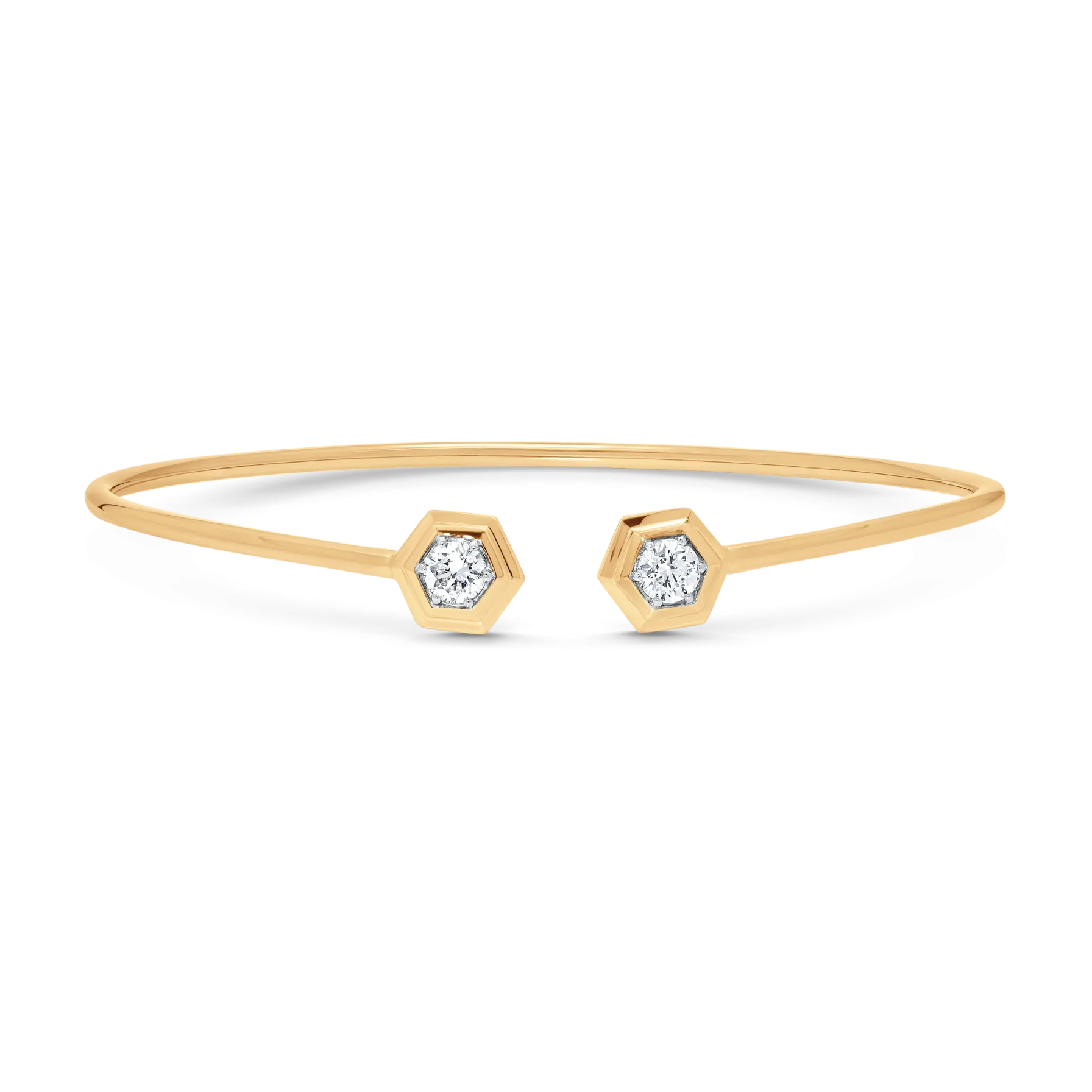Honey Comb Gold and Diamond Flexible Bangle