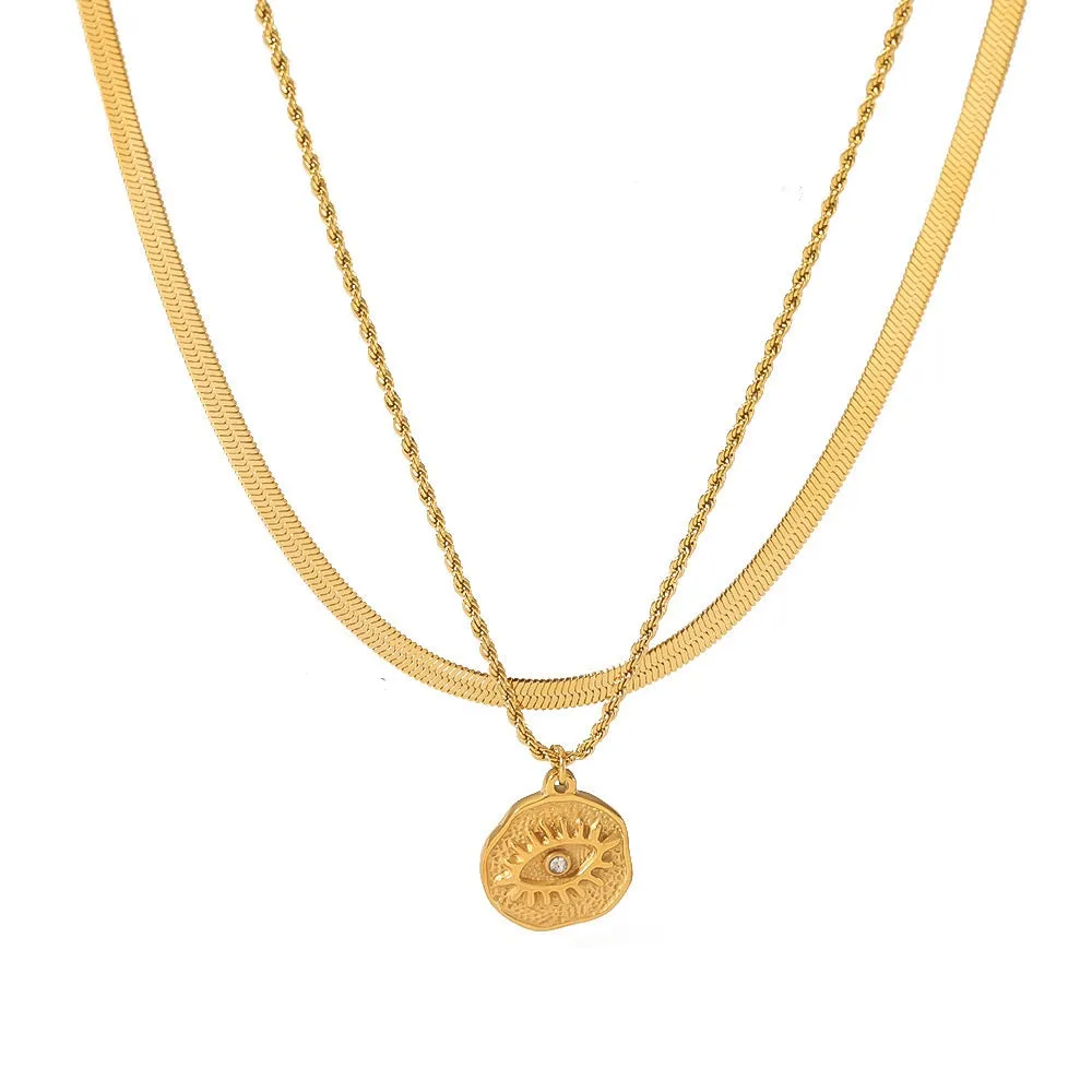 Ida layered chain necklaces ( set of 2 necklaces )