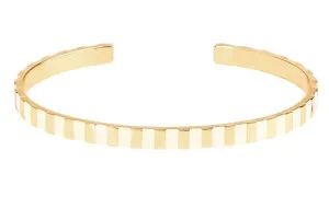 INES Bangle lacquer adjustable thin cuff bangle in gilded brass White sand