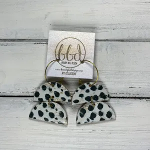 JOY - Leather Earrings  ||    BLACK/WHITE CHEETAH CORK ON LEATHER