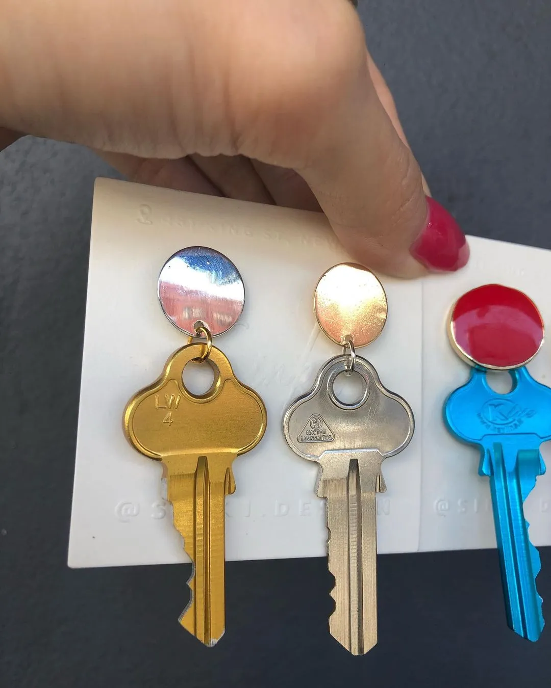 Keys Earrings Mix Colour Custom Design
