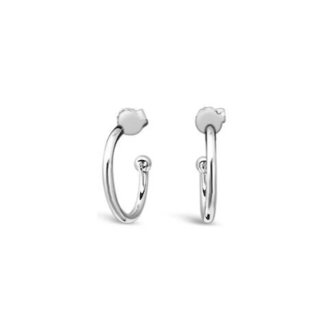 La Pierre Silver Hoop Earrings W/S