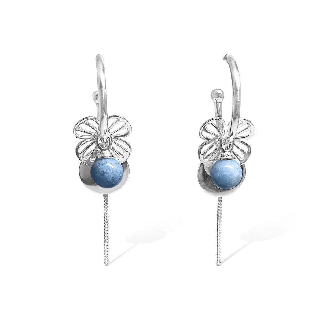 La Pierre Silver Hoop Earrings W/S
