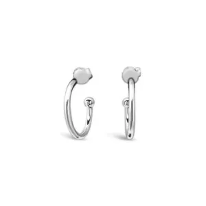 La Pierre Silver Hoop Earrings W/S