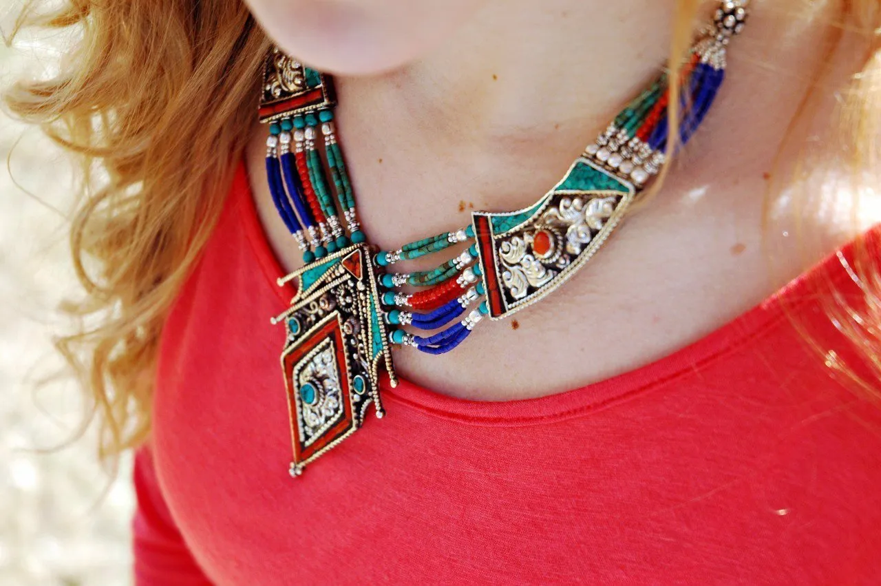 Lapis and Turquoise Modern Necklace