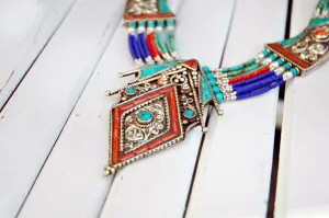 Lapis and Turquoise Modern Necklace