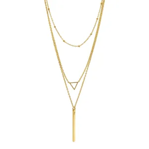 Layered Pendant Necklace Set gold