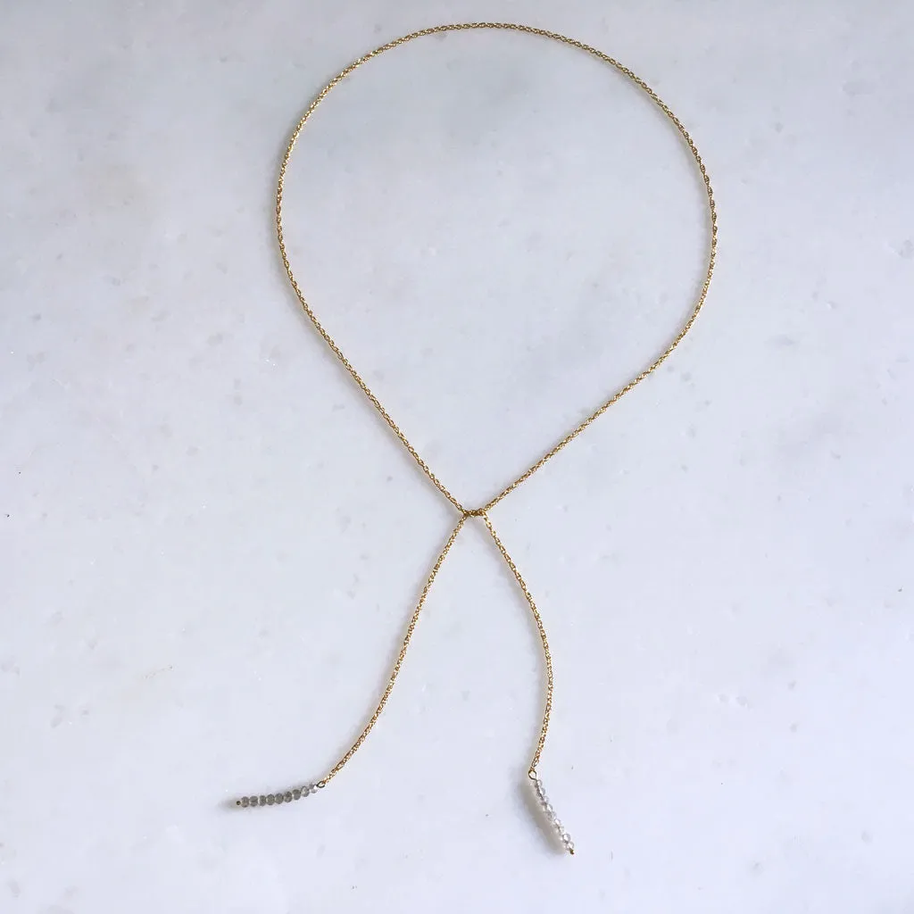 Leather choker and chain wrap necklace #TA17002