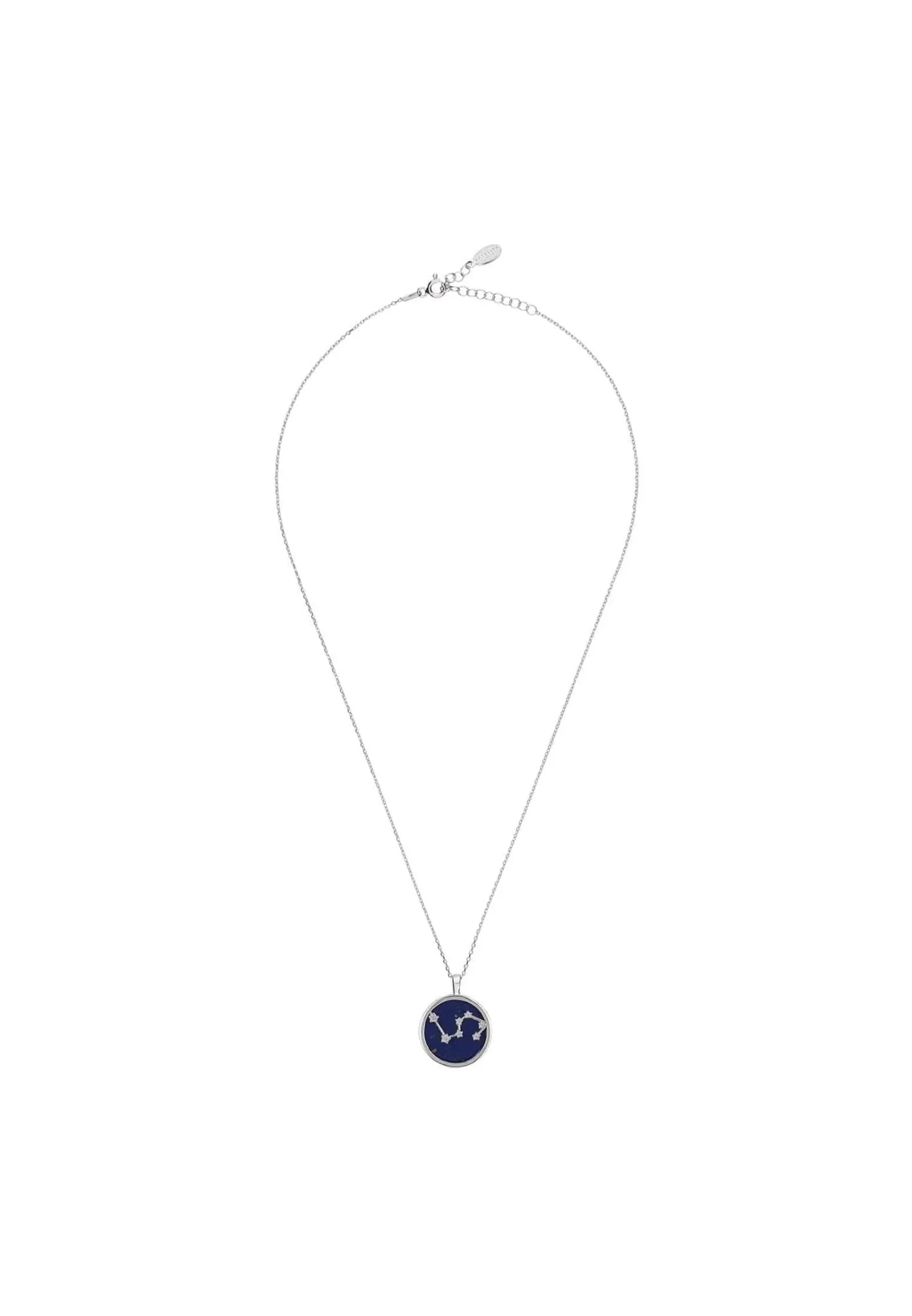 Leo Constellation Pendant Necklace in Silver with Lapis Lazuli