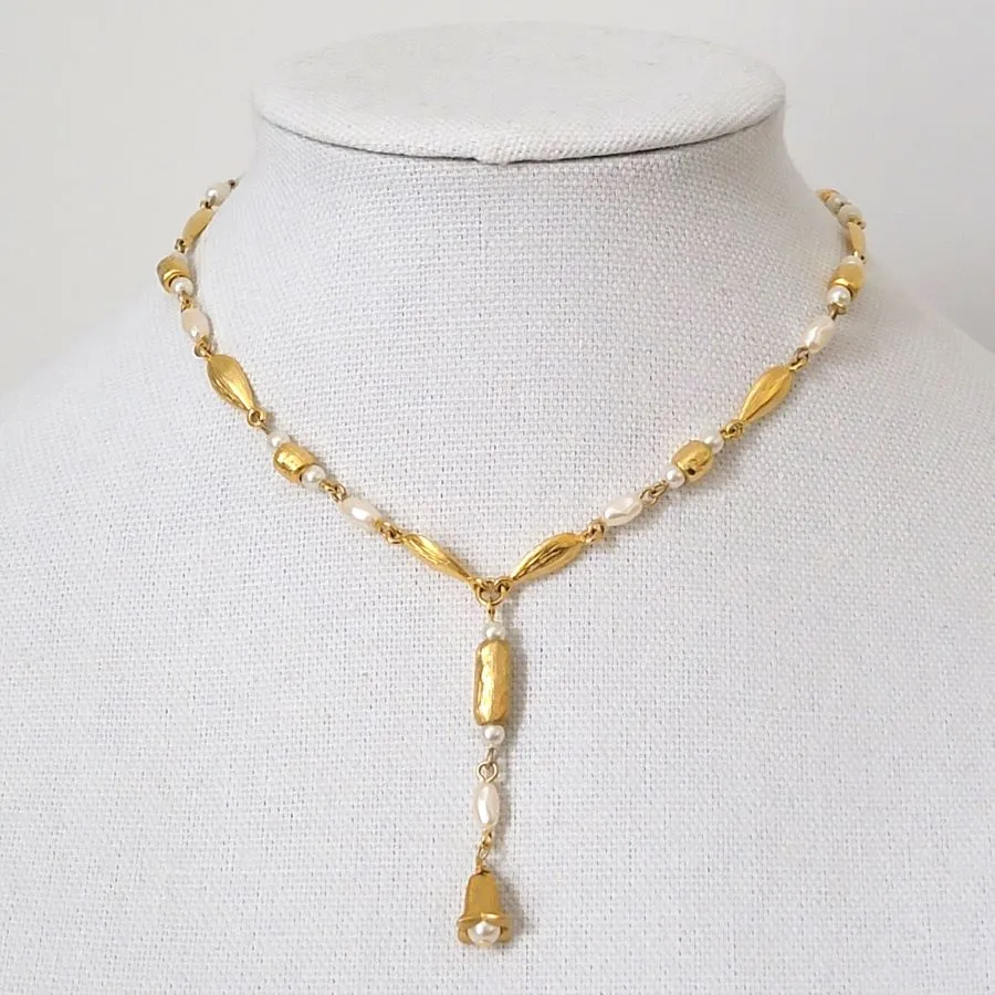 Liz Claiborne Faux Pearl Y Style Choker