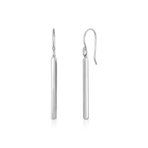 LOVCIA Premium Elegant Sterling Silver High-Polish Bar Earrings
