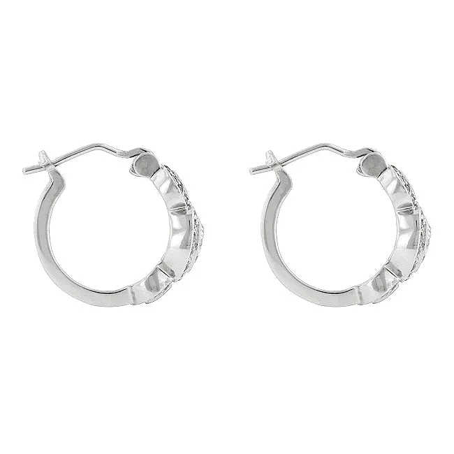 LOVCIA Timeless Rhodium-Plated Bezel Earrings