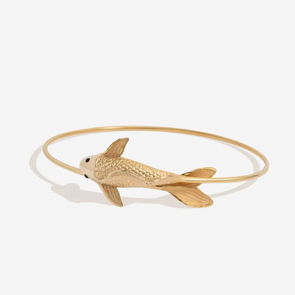 Lucky Koi Fish Bangle | 9ct Gold