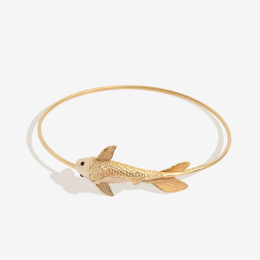 Lucky Koi Fish Bangle | 9ct Gold