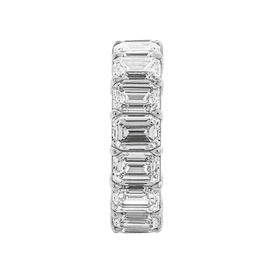 LUISA 11 Carat Emerald Cut Diamond Eternity Band in Platinum 70 pointer GIA Certified By Mike Nekta SIZE 6.75