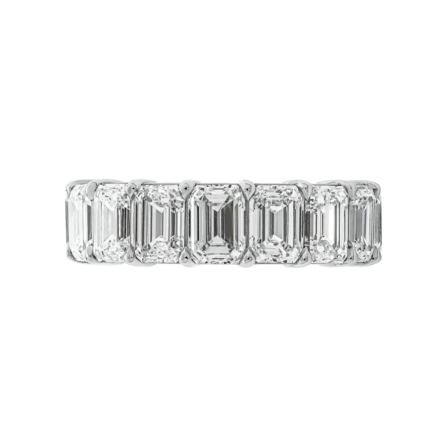 LUISA 11 Carat Emerald Cut Diamond Eternity Band in Platinum 70 pointer GIA Certified By Mike Nekta SIZE 6.75