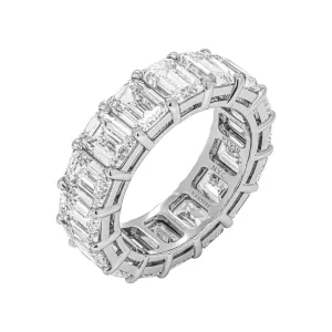 LUISA 11 Carat Emerald Cut Diamond Eternity Band in Platinum 70 pointer GIA Certified By Mike Nekta SIZE 6.75