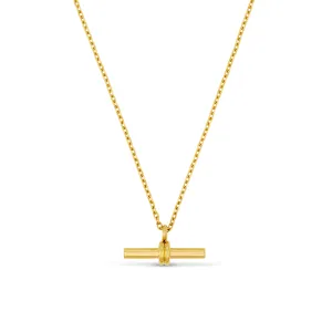 LUXE Linear T-Bar Drop Necklace - Gold