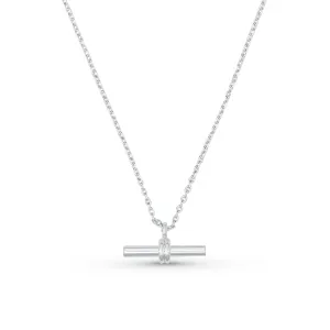 LUXE Linear T-Bar Drop Necklace - Silver