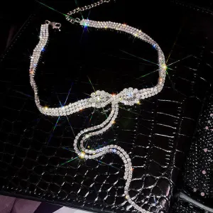 Luxury Trendy Crystal Choker Necklace Clavicle Chain Necklace For Women Wedding Fashion Jewelry Collar