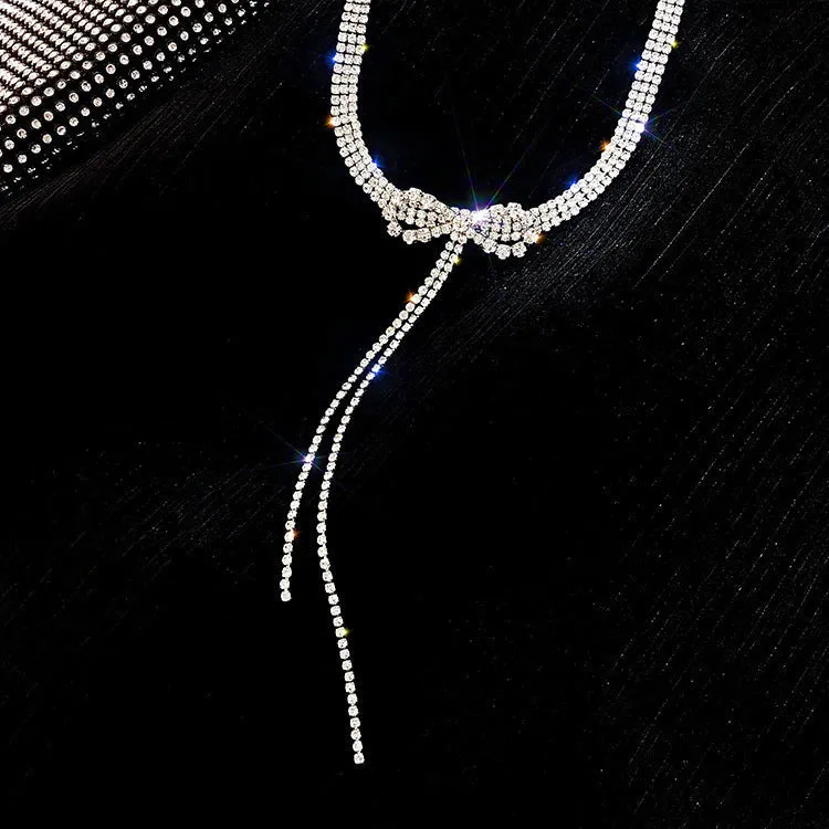Luxury Trendy Crystal Choker Necklace Clavicle Chain Necklace For Women Wedding Fashion Jewelry Collar