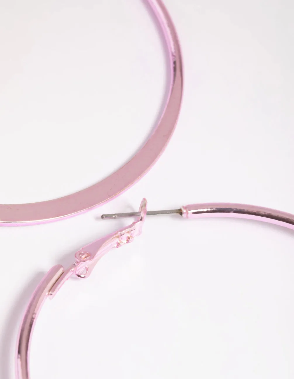 Matte Pink Hoop Earrings