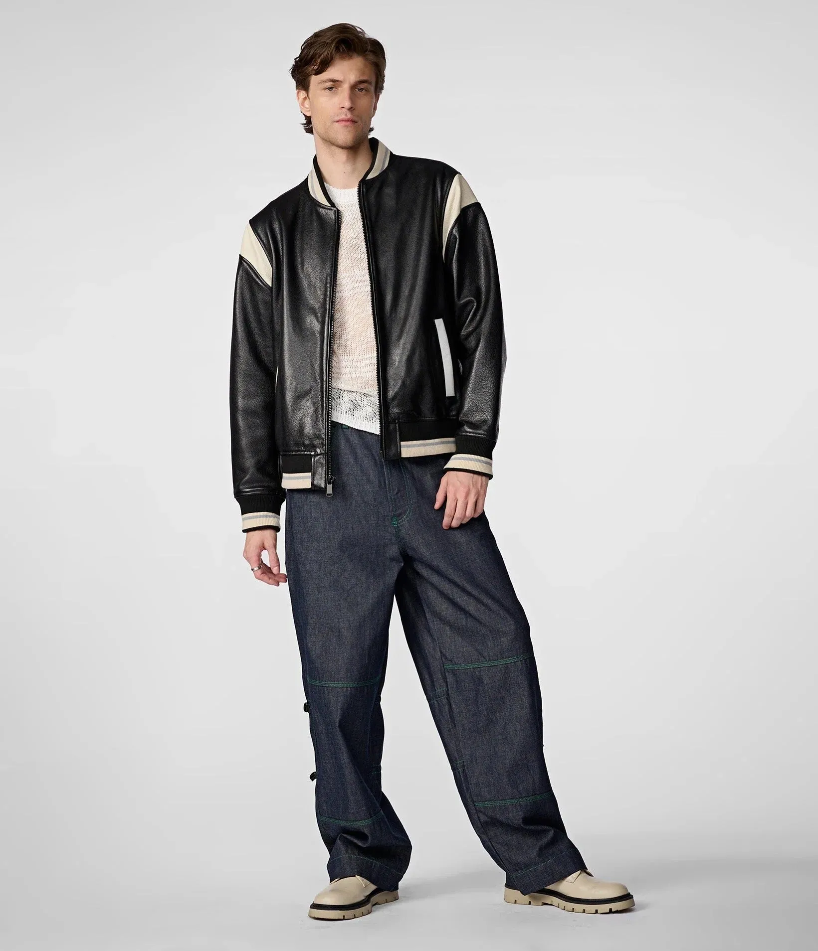 Men's Modern Stylish Leather Varsity Jacket
