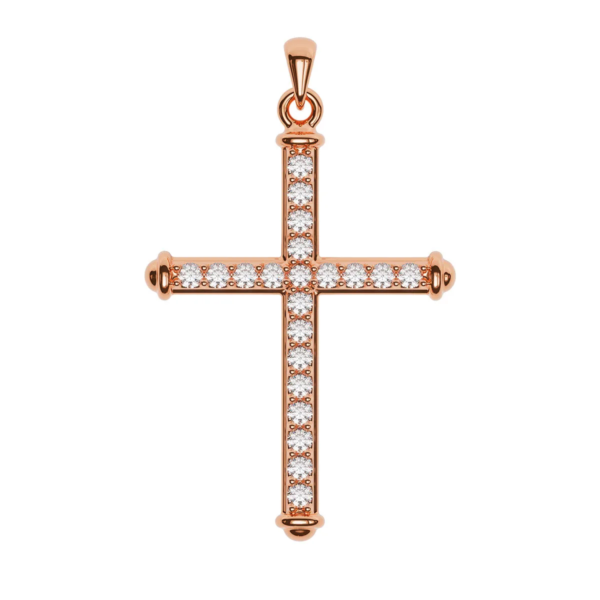Modern Pavé Cross With Caps