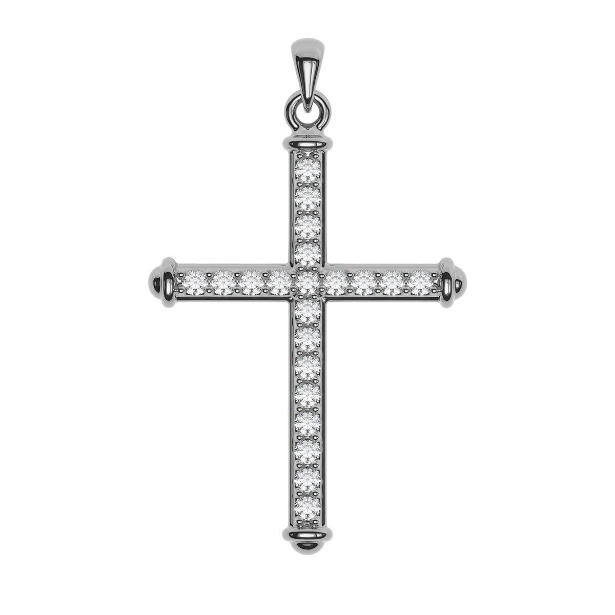 Modern Pavé Cross With Caps