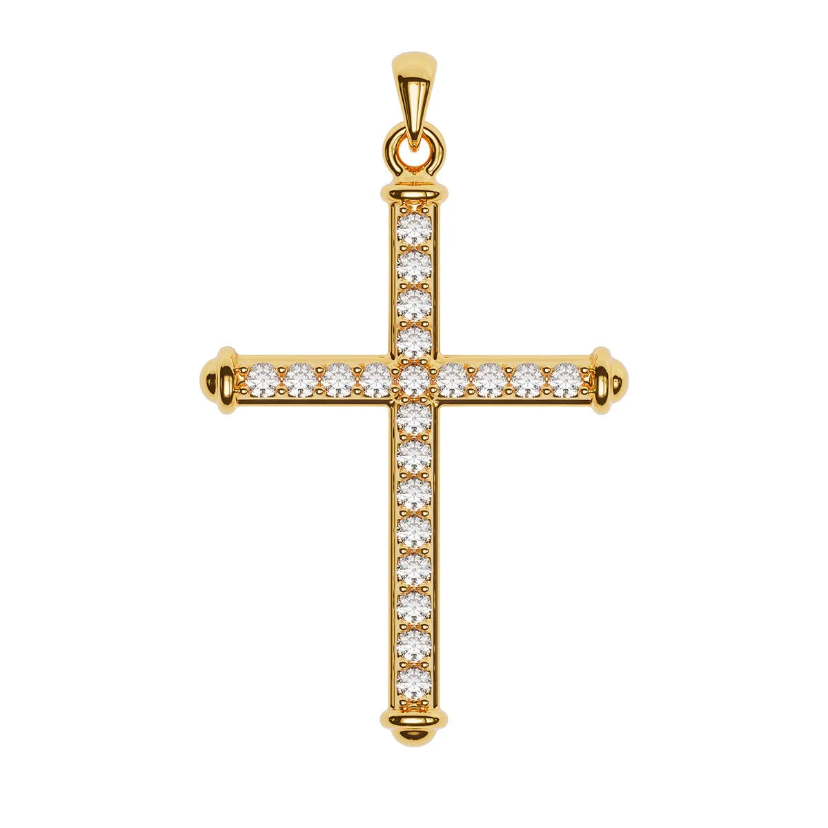 Modern Pavé Cross With Caps