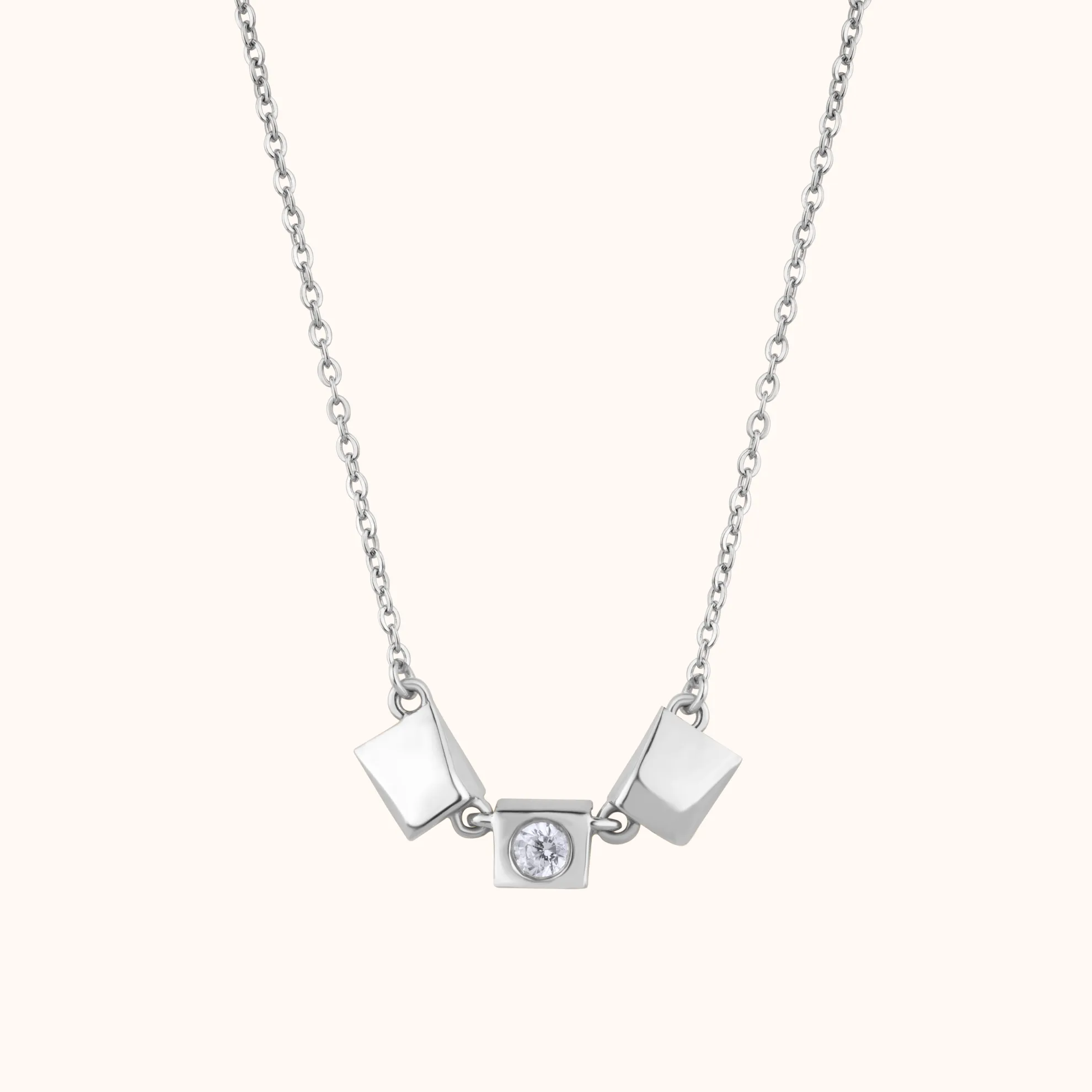 Modern Square Pendant Necklace