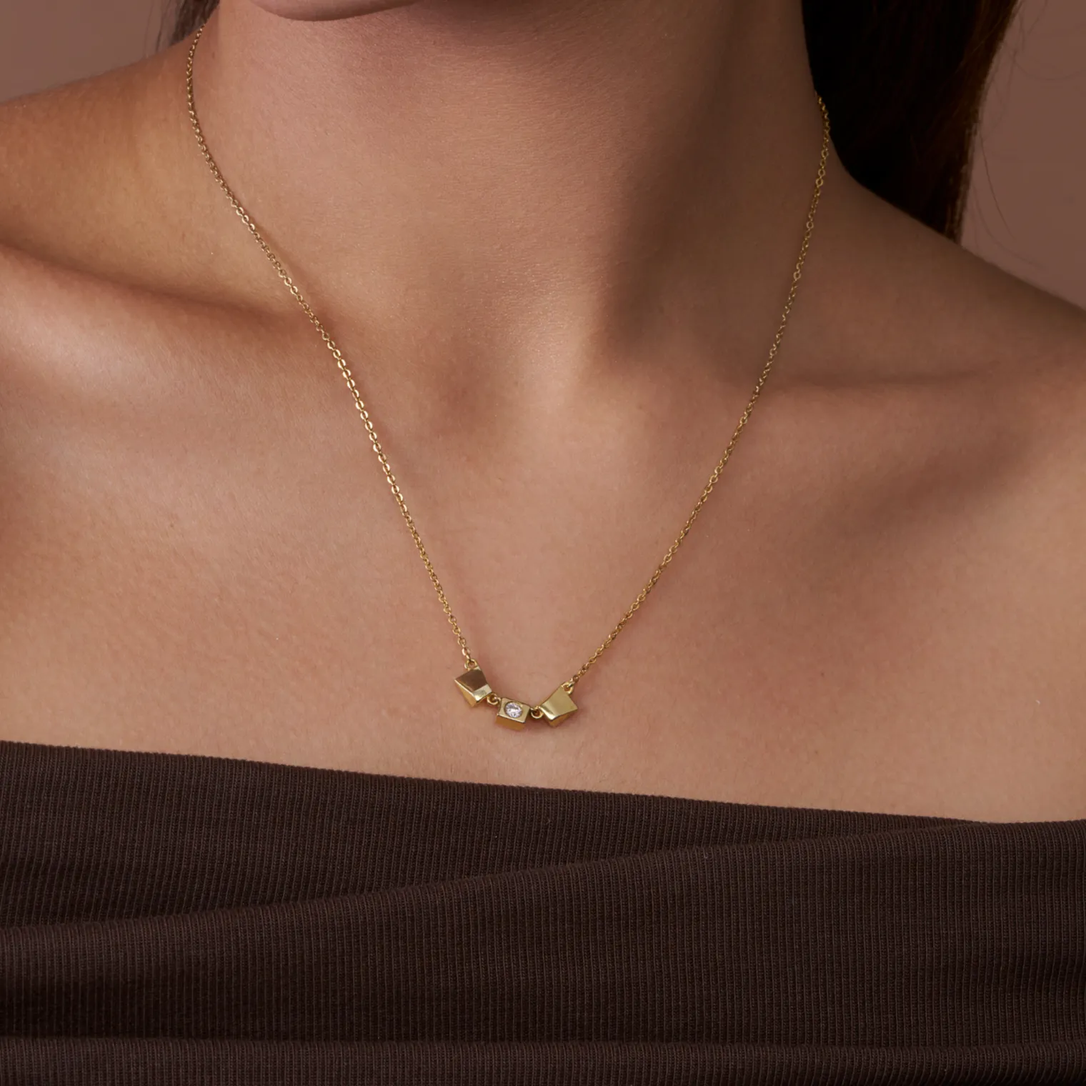 Modern Square Pendant Necklace