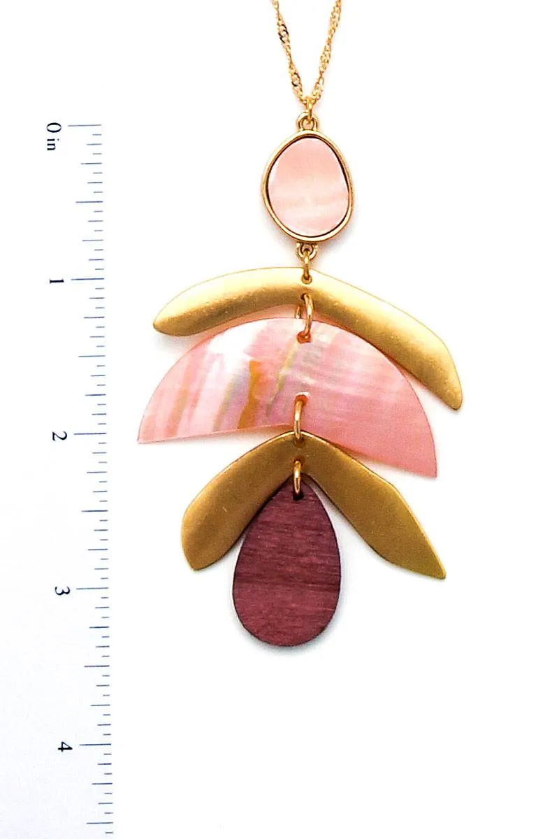 Modern Stylish Drop Pendant Necklace And Earring Set