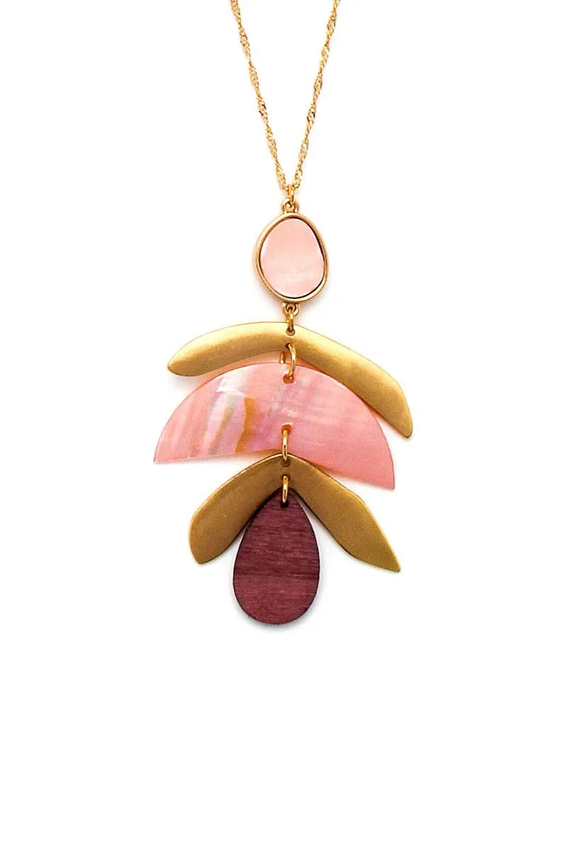 Modern Stylish Drop Pendant Necklace And Earring Set