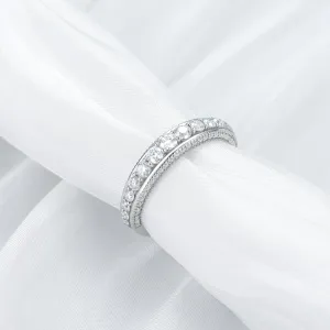 Molioaki 1.52 carats Round Cut Wedding bands for women Moissanite wedding bands Platinum Plated Silver womens wedding rings
