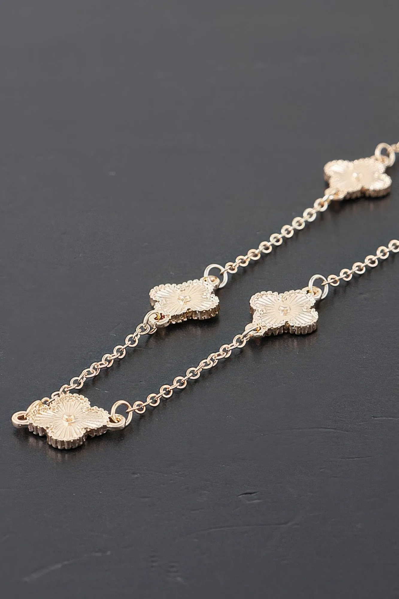 Multi Modern Clover Charm Necklace