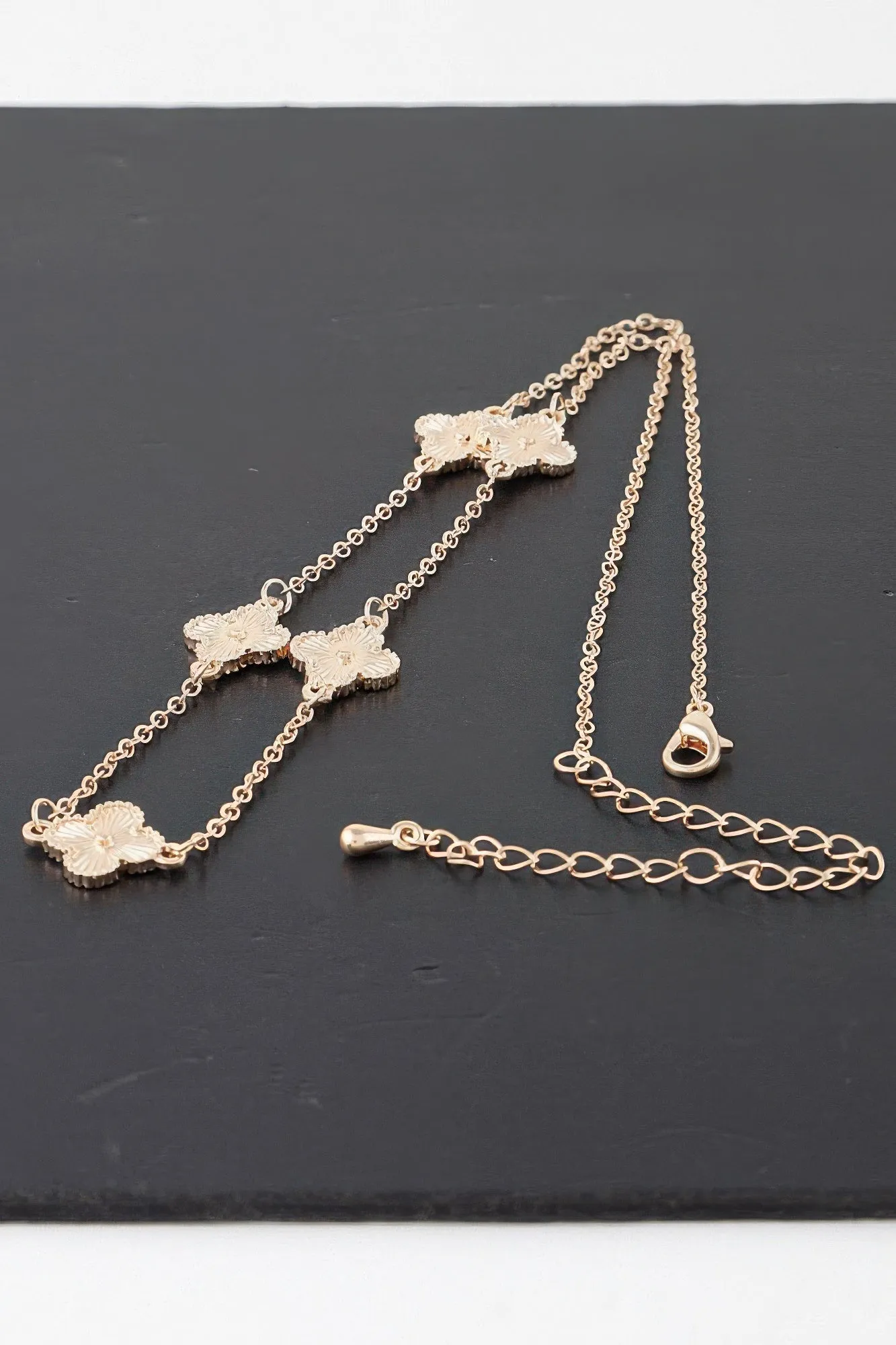 Multi Modern Clover Charm Necklace