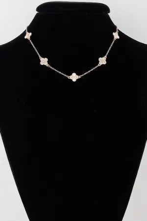 Multi Modern Clover Charm Necklace