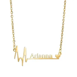 Name Necklace Personalized 18K Gold Custom Gift Plated Nameplate Customized Jewelry for Women